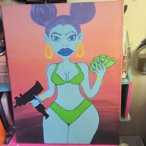 Hand Painted Vibrant Pop Art Canvas